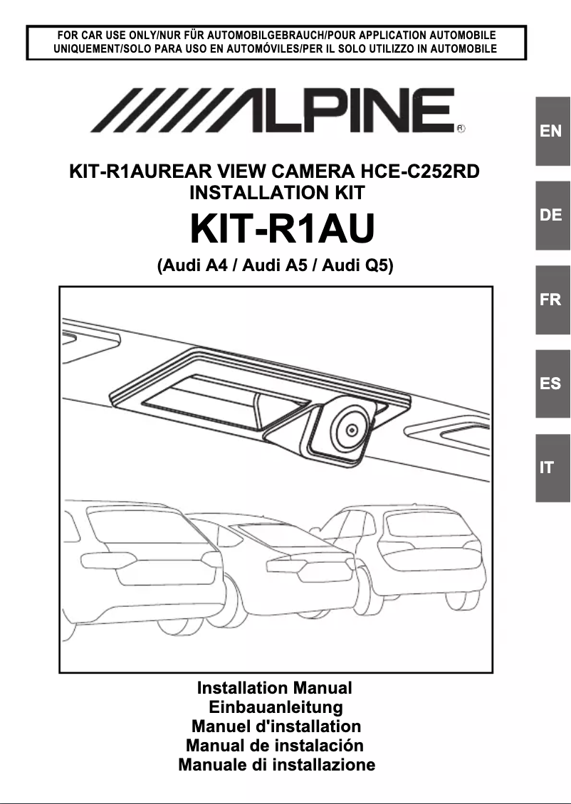 Page 1 de la notice Manuel utilisateur Alpine KIT-R1AU