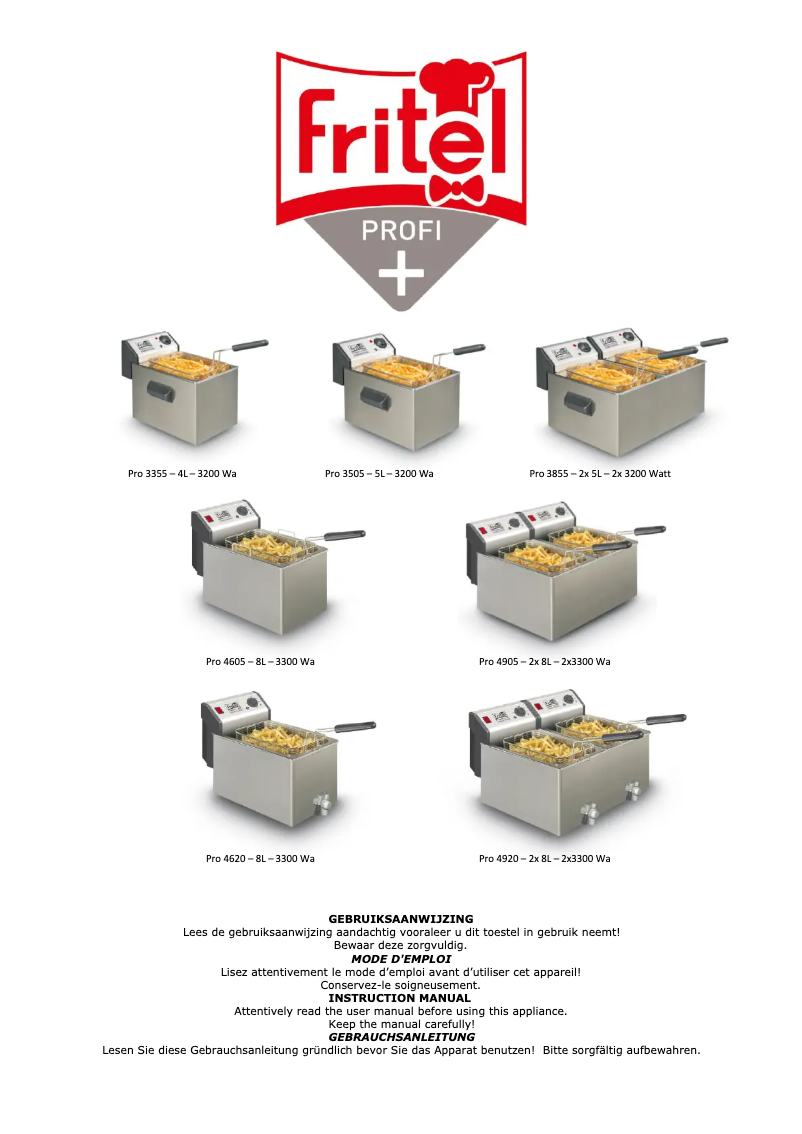 Page 1 de la notice Manuel utilisateur Fritel Profi 3355