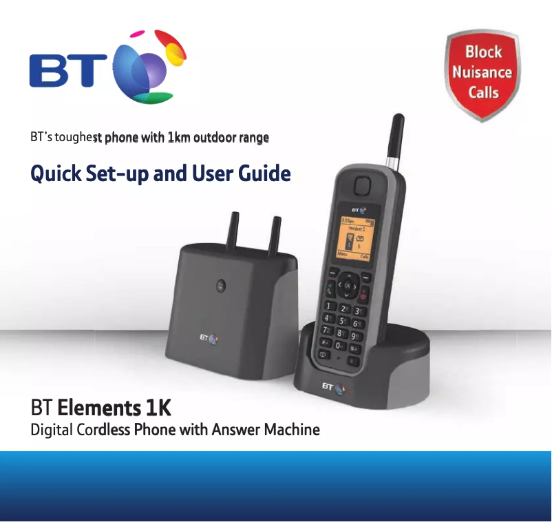 First page image of the manual for BT Elements 1K