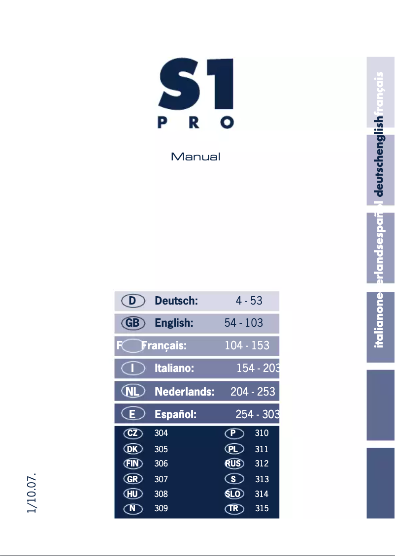 Página 1 del manual Manual de usuario Schuberth S1 Pro