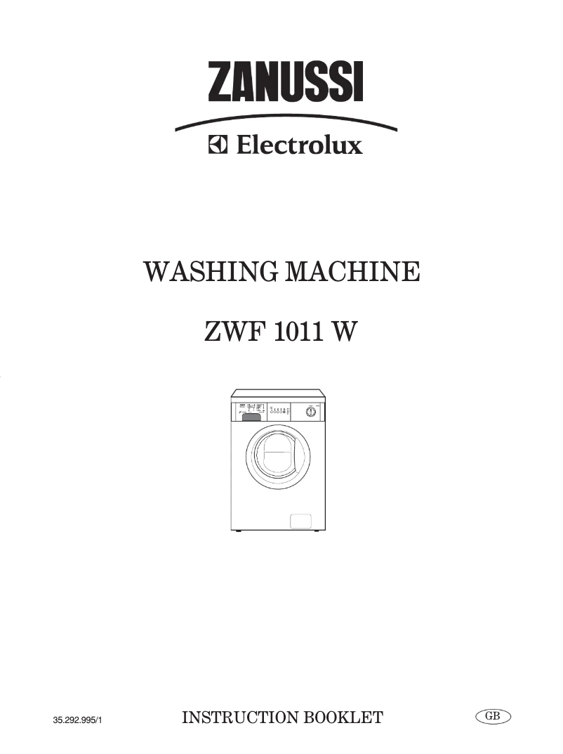 Page 1 de la notice Manuel utilisateur Zanussi ZWF1011W