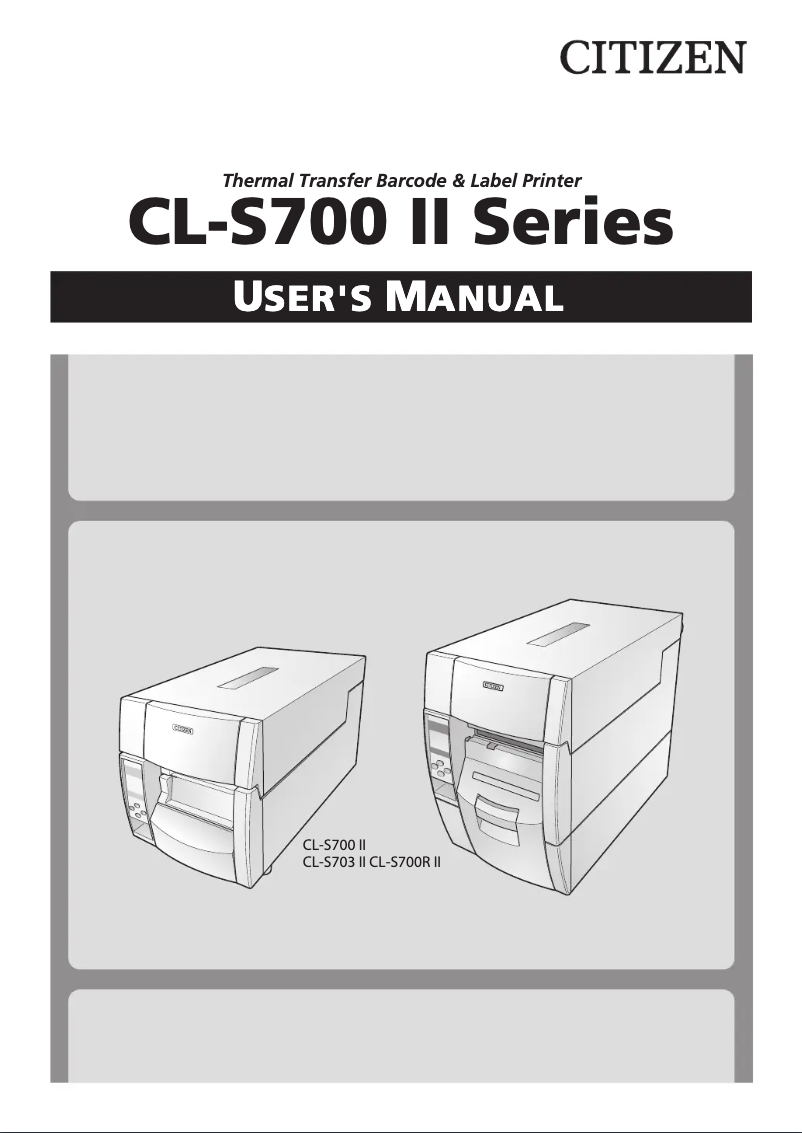 Page 1 de la notice Manuel utilisateur Citizen CL-S703II