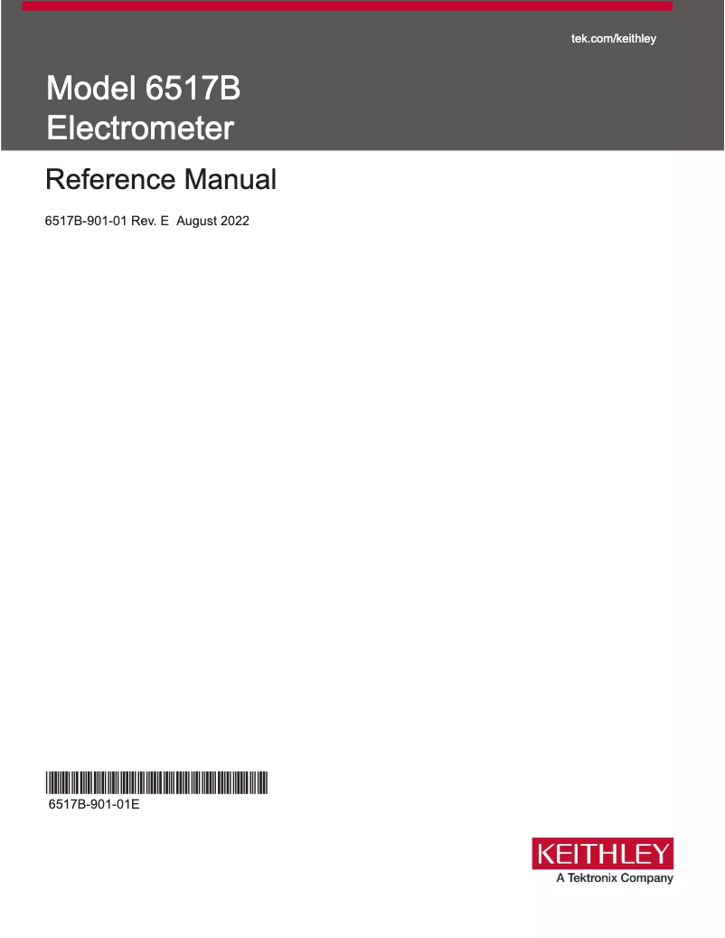 Página 1 del manual Manual de usuario Keithley 6517B