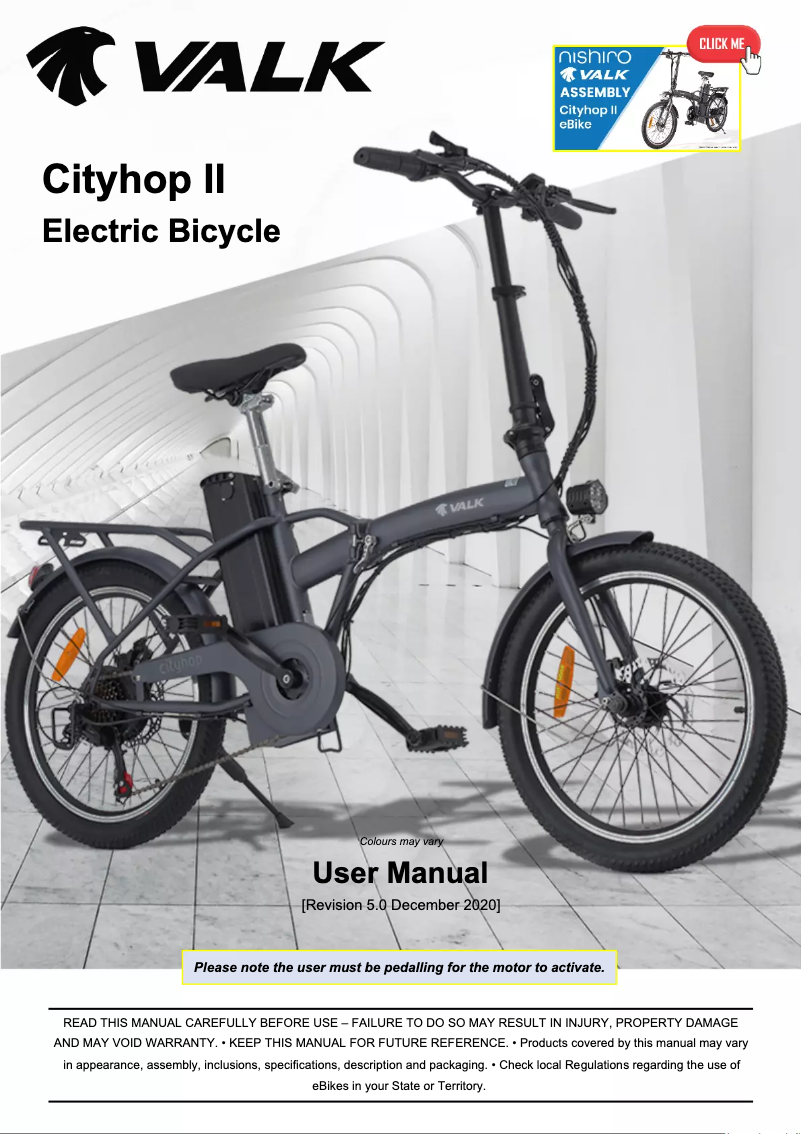 Página 1 del manual Manual de usuario Valk Cityhop II
