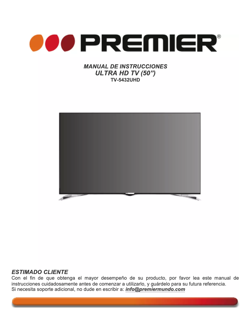 Page 1 de la notice Manuel utilisateur Premier TV-5432UHD