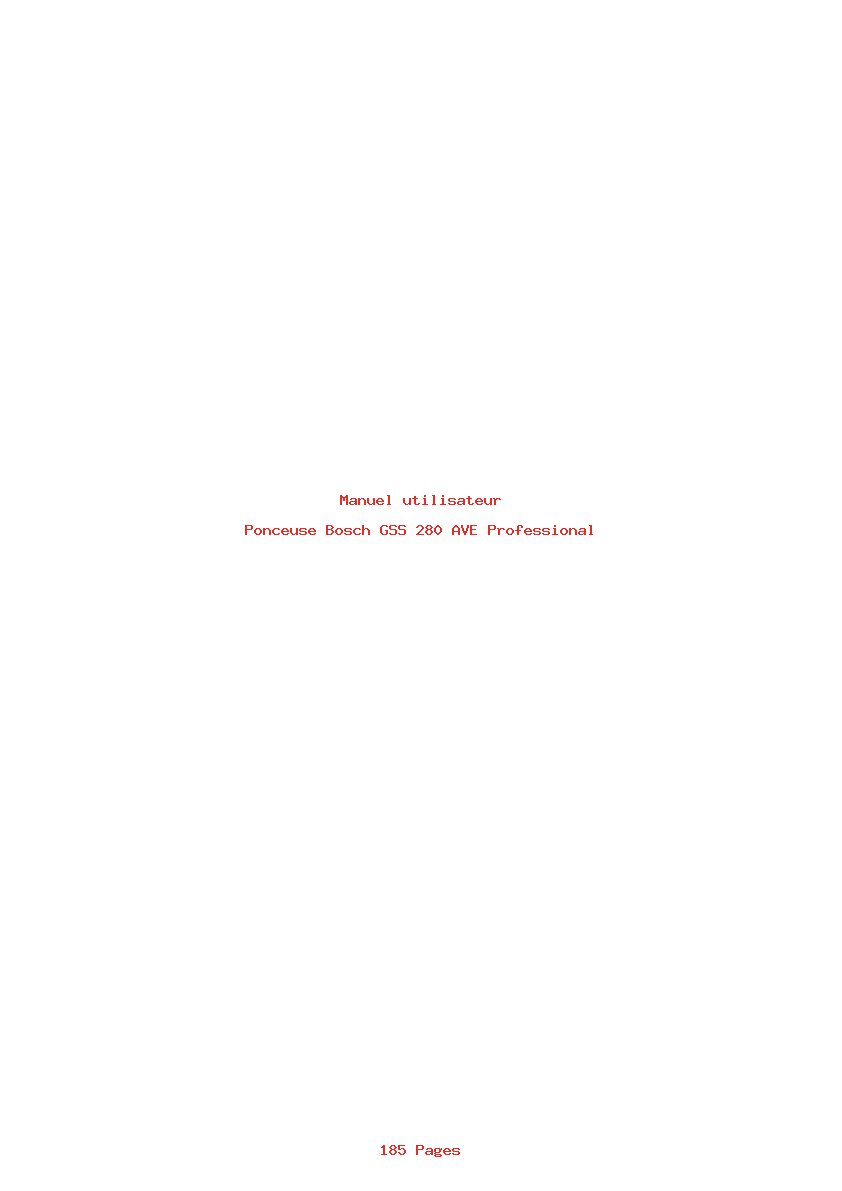 Page 1 de la notice Manuel utilisateur Bosch GSS 280 AVE Professional