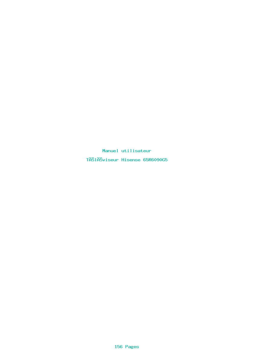 Page 1 de la notice Manuel utilisateur Hisense 65R6090G5