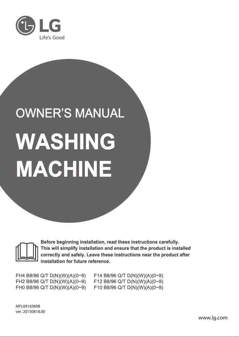 Page 1 de la notice Manuel utilisateur LG F10B8