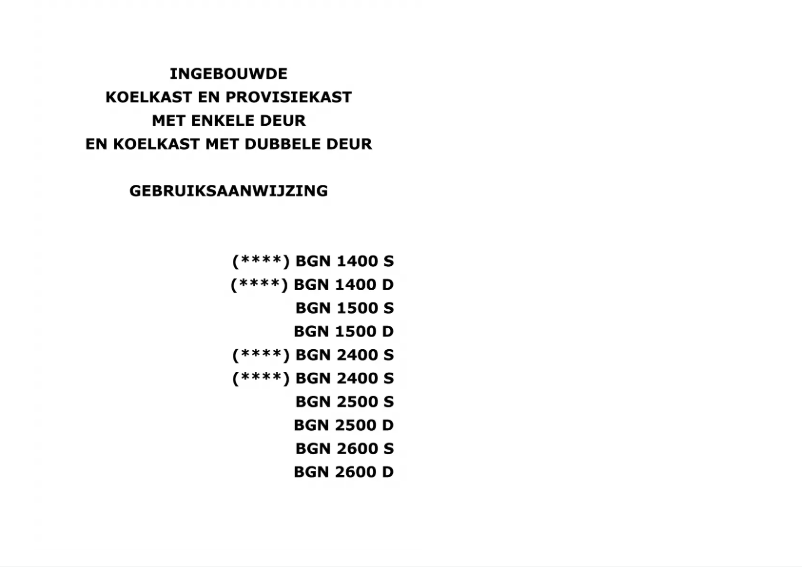 Page 1 de la notice Manuel utilisateur Fagor BGN 2500