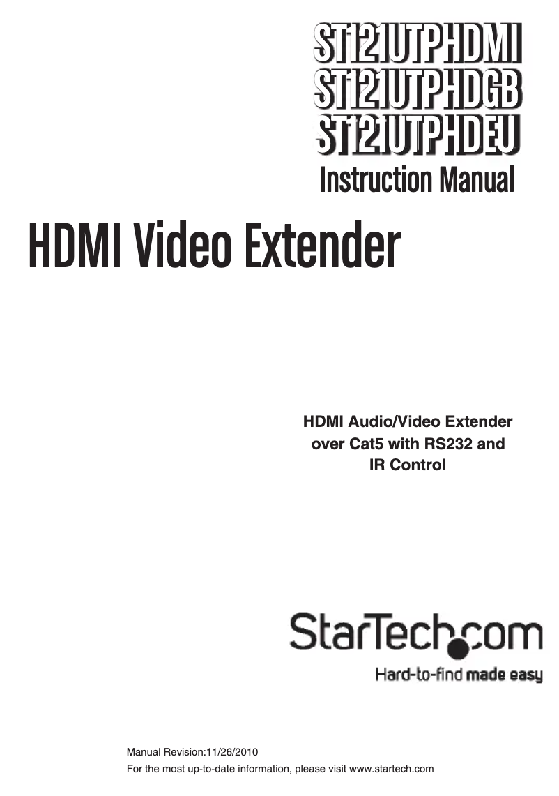 Página 1 del manual Manual de usuario StarTech.com ST121UTPHDEU