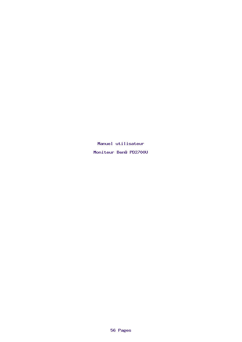 Page 1 de la notice Manuel utilisateur BenQ PD2700U