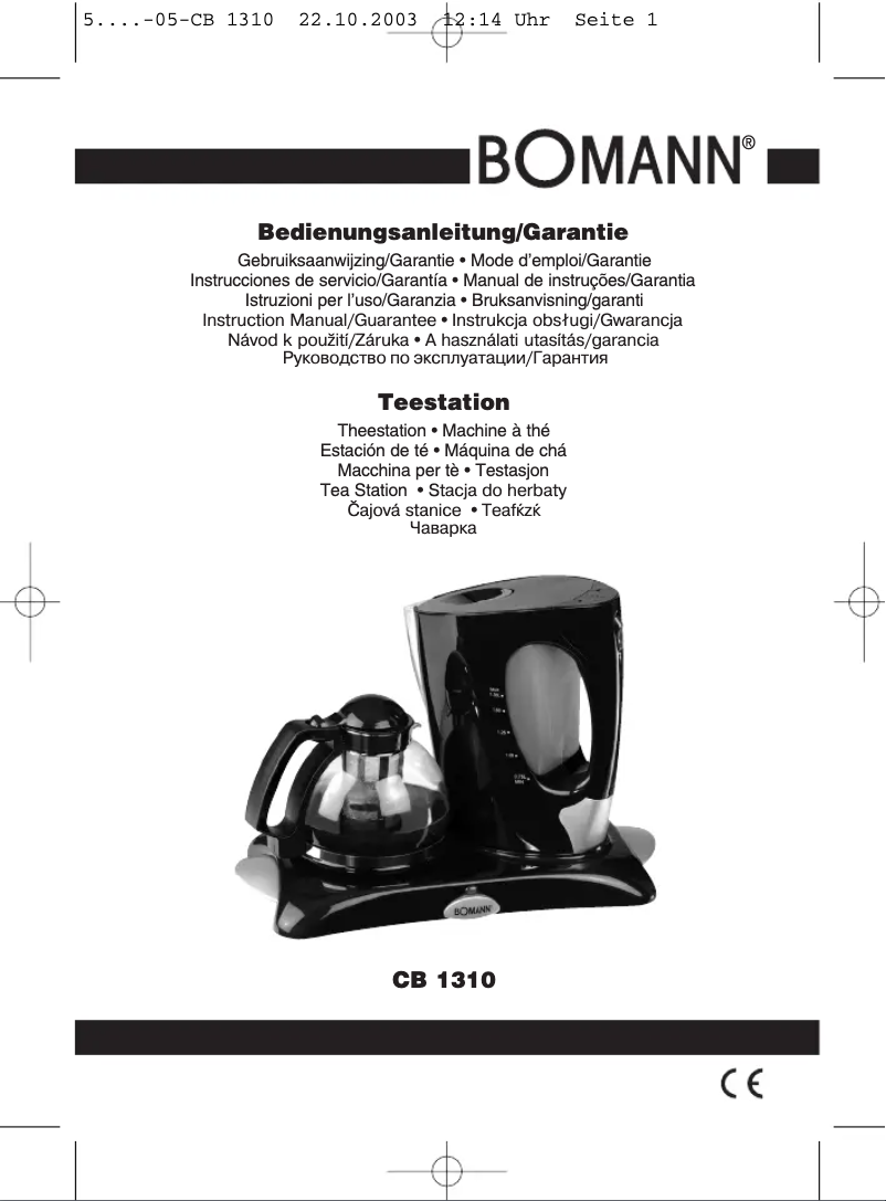 Page 1 de la notice Manuel utilisateur Bomann CB 1310