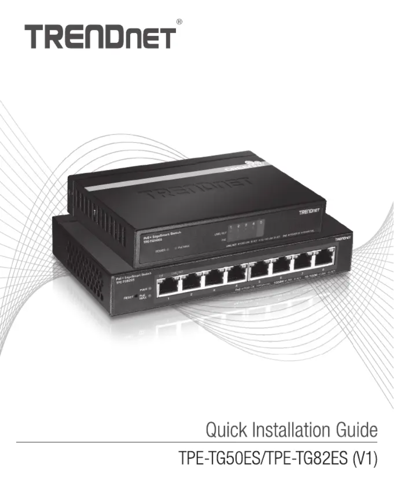 Page 1 de la notice Manuel utilisateur TRENDnet TPE-TG82ES