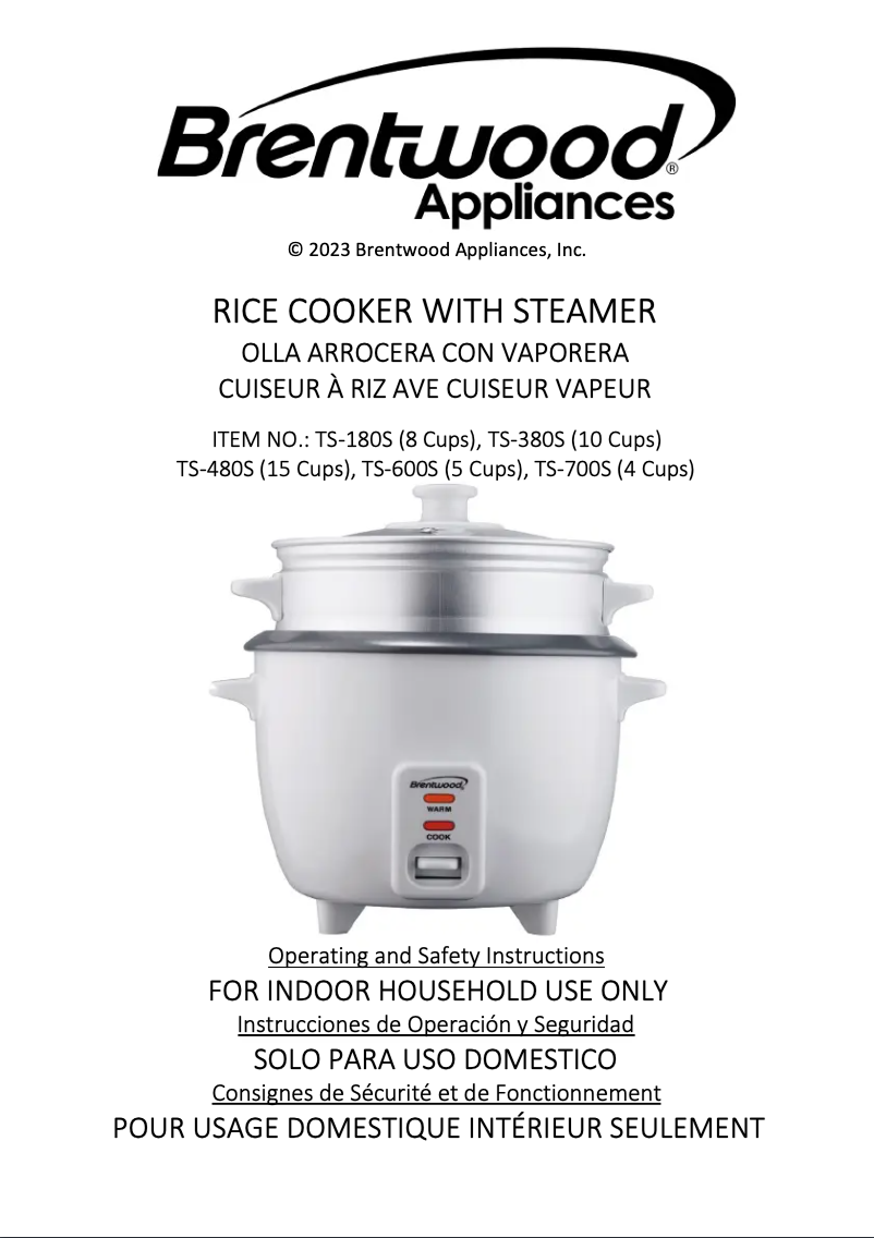 Page 1 de la notice Manuel utilisateur Brentwood TS-600S