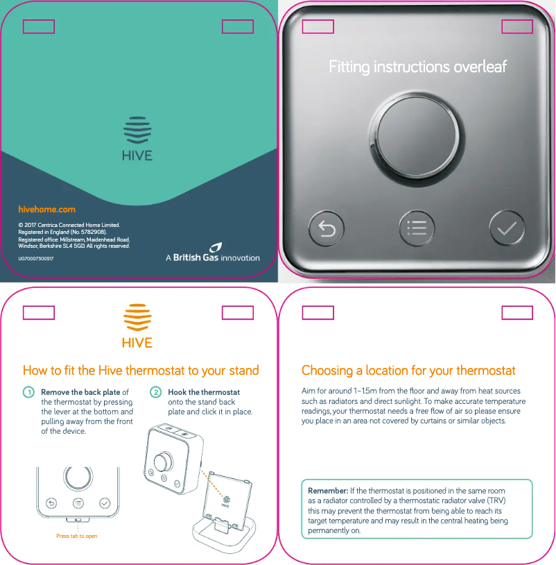 Página 1 del manual Manual de usuario Hive Thermostat Mini Stand