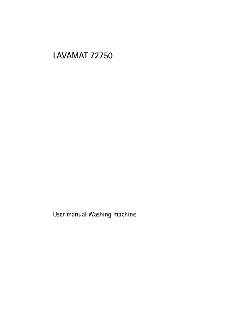 Page 1 de la notice Manuel utilisateur AEG L 72750