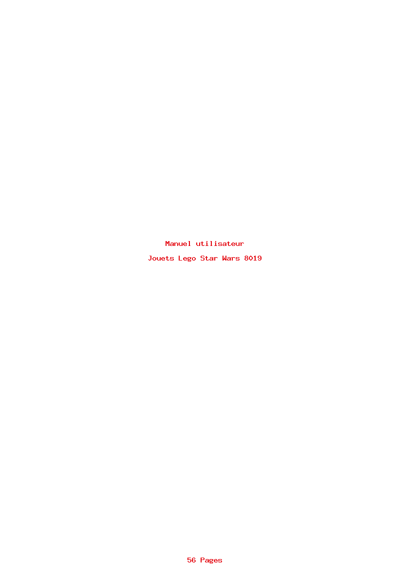 Page 1 de la notice Manuel utilisateur Lego Star Wars 8019