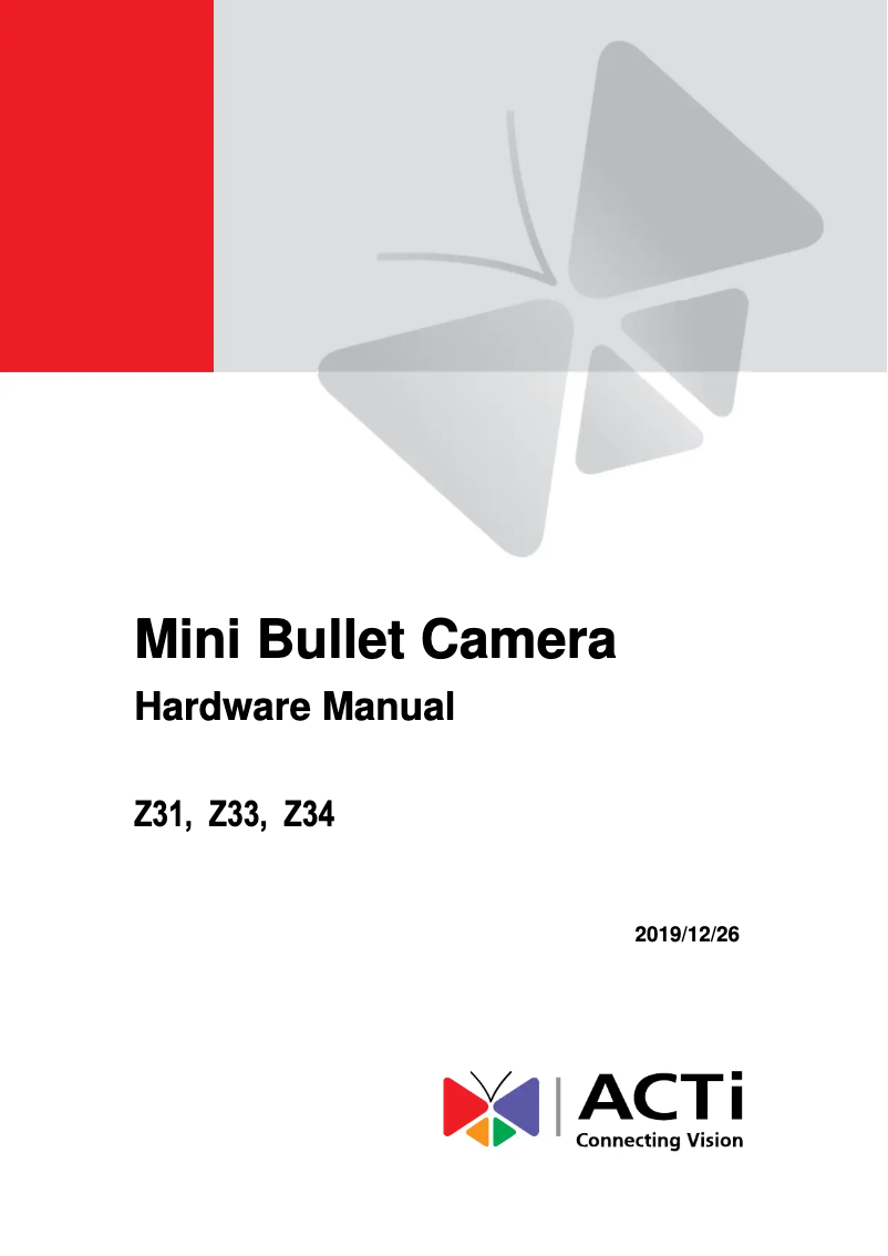 Page 1 de la notice Manuel utilisateur ACTi Z36