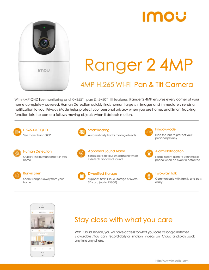 Page 1 de la notice Manuel utilisateur Imou Ranger 2C 4MP