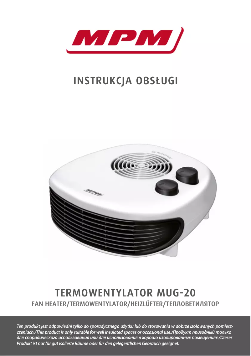 Page 1 de la notice Manuel utilisateur MPM MUG-20