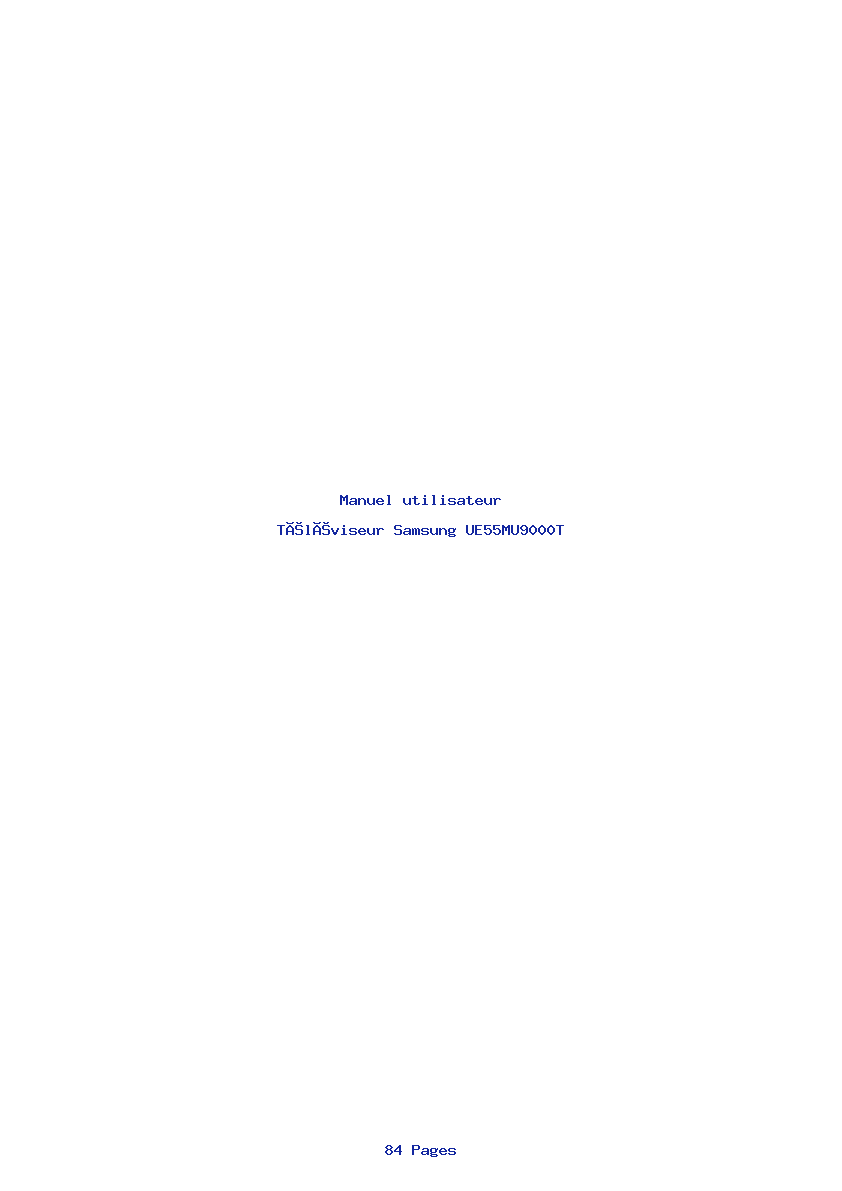 Page 1 de la notice Manuel utilisateur Samsung UE55MU9000T