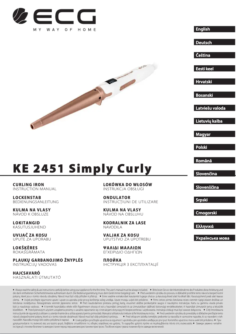 Página 1 del manual Manual de usuario ECG KE 2451 Simply Curly
