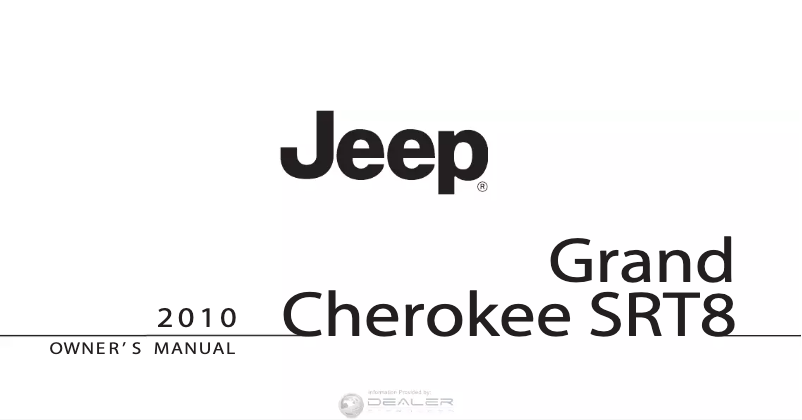Page 1 de la notice Manuel utilisateur Jeep Grand Cherokee SRT8 (2010)