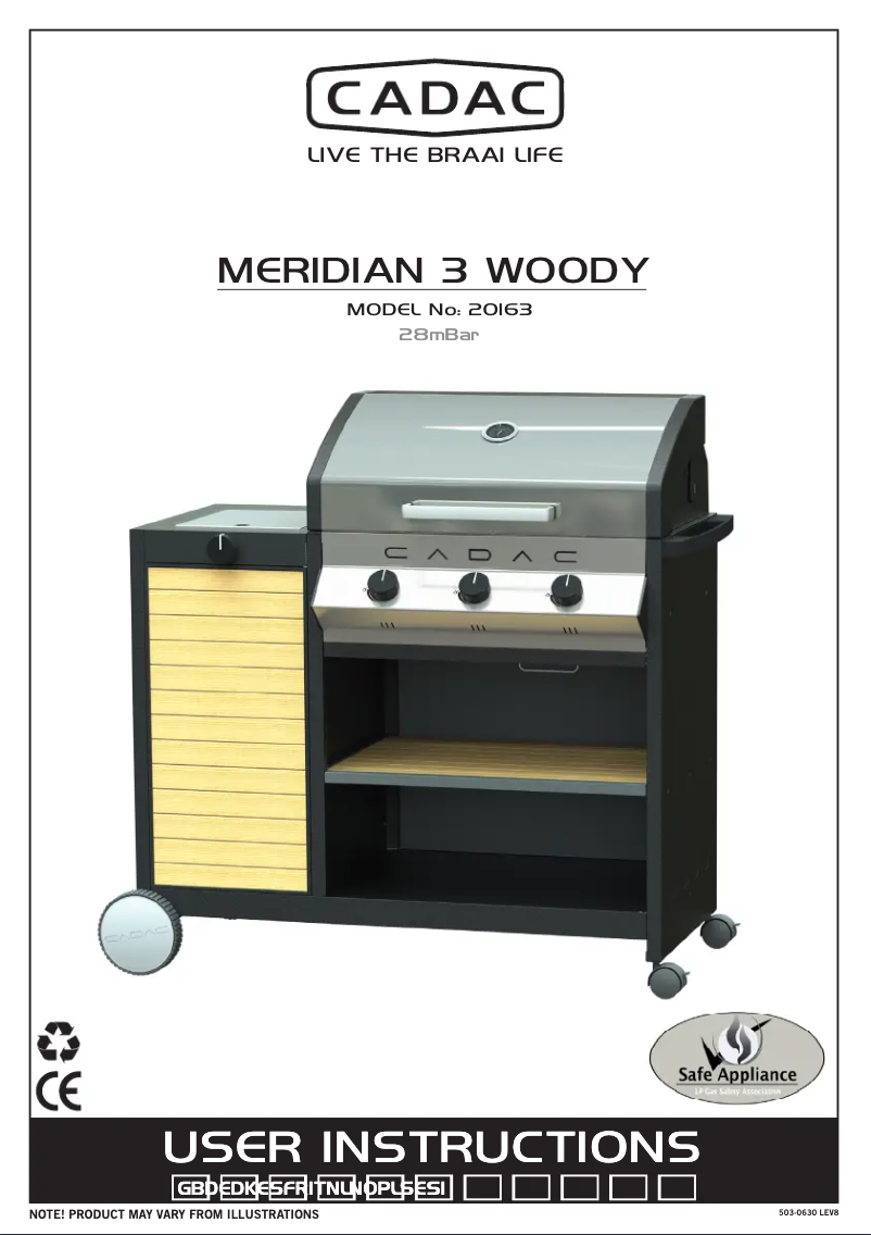 Page 1 de la notice Manuel utilisateur Cadac Meridian Woody