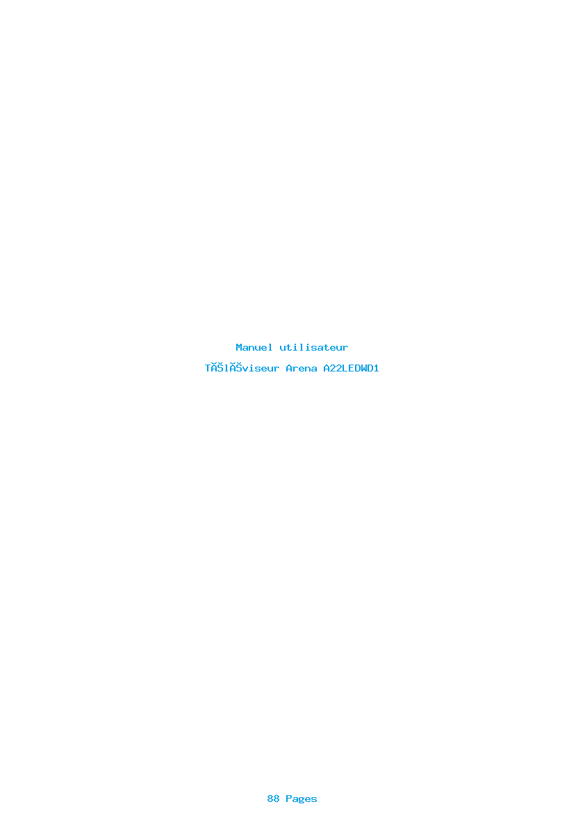 Page 1 de la notice Manuel utilisateur Arena A22LEDWD1
