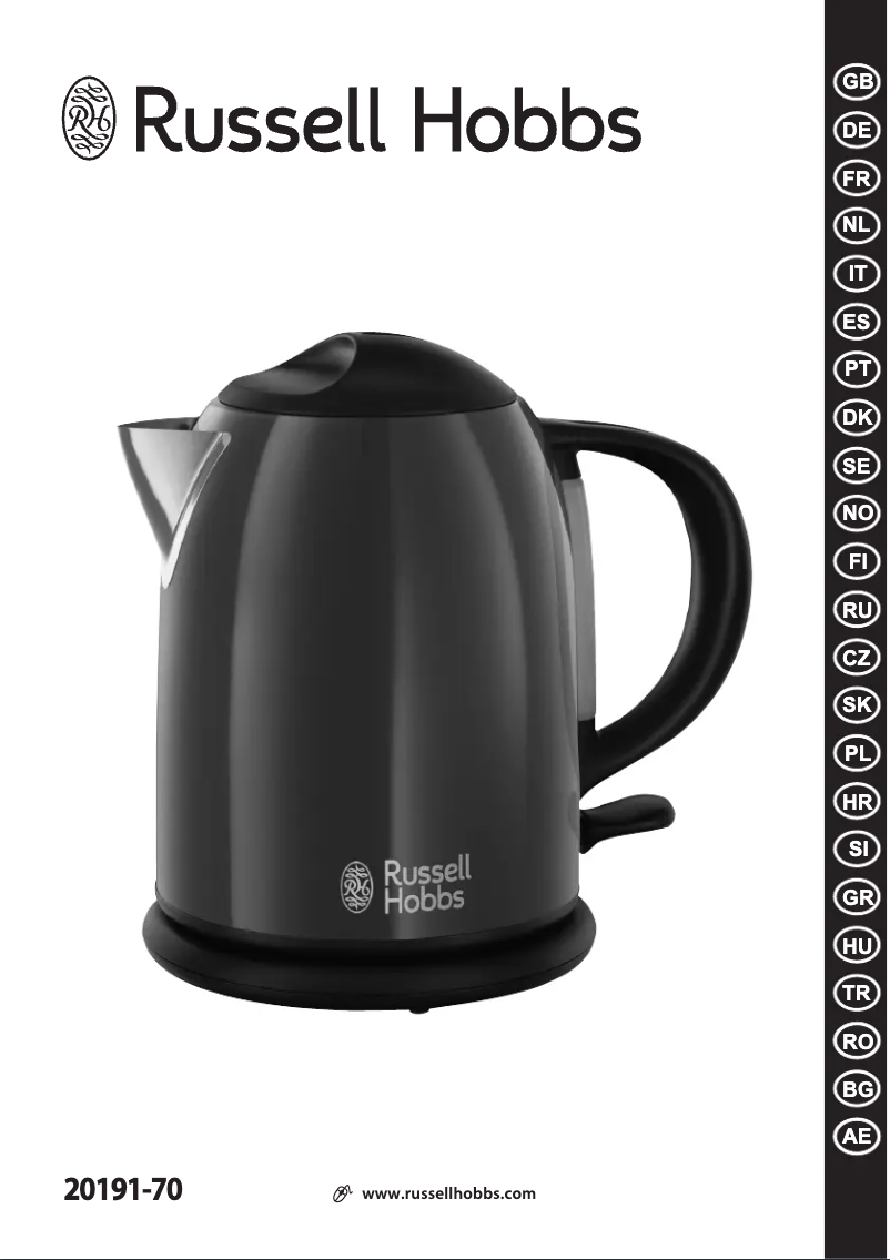 Page 1 de la notice Manuel utilisateur Russell Hobbs 20191-70
