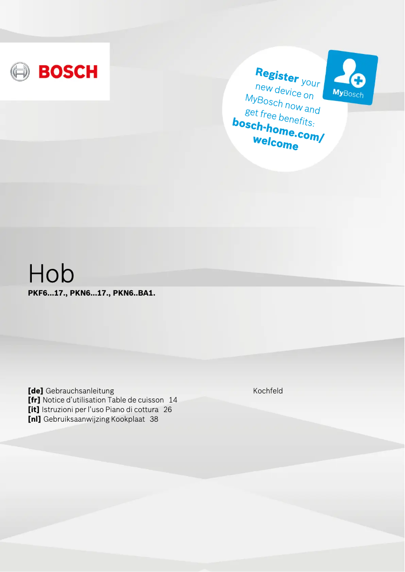 Page 1 de la notice Manuel utilisateur Bosch Serie 4 PKN645BA1E