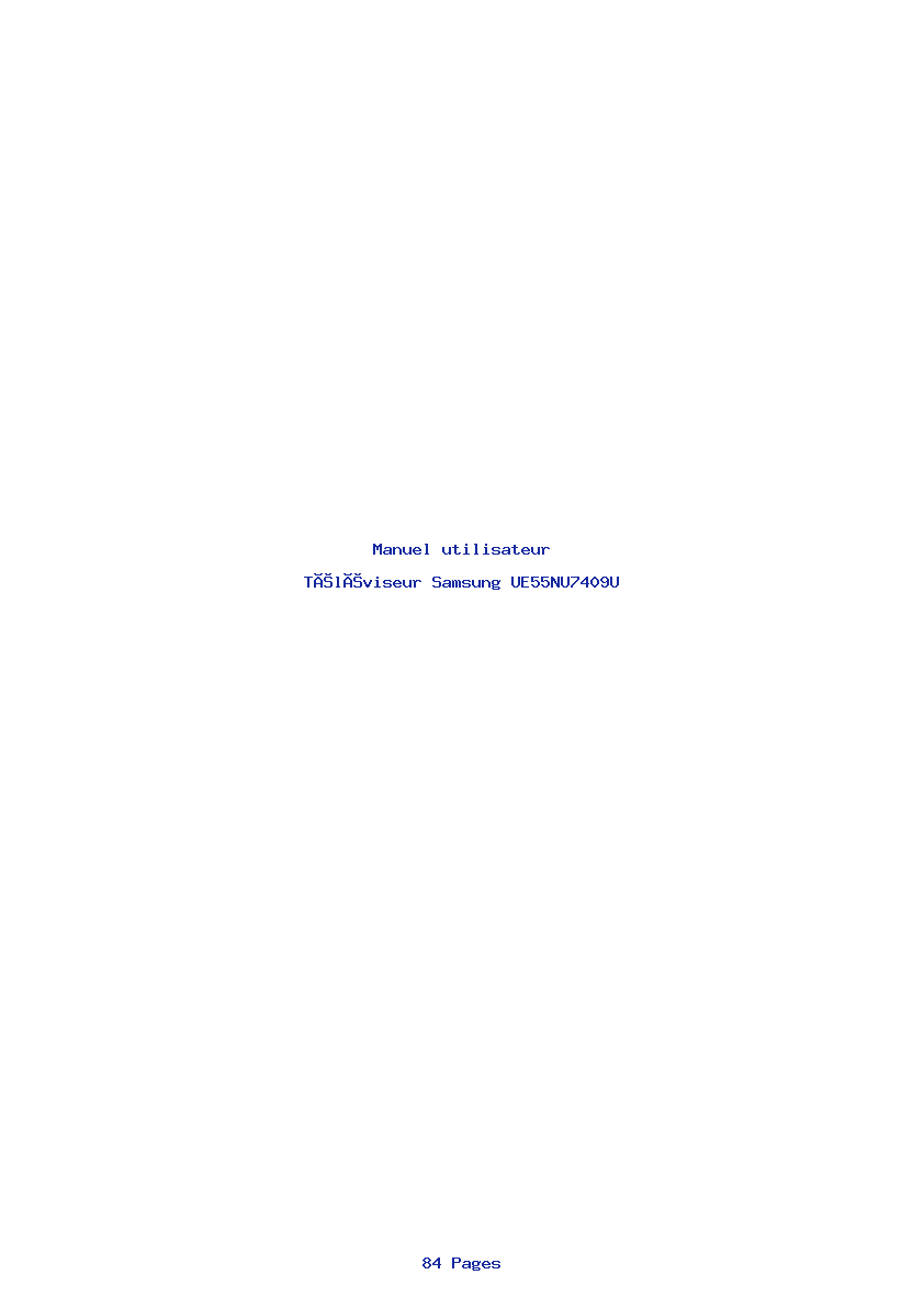 Page 1 de la notice Manuel utilisateur Samsung UE55NU7409U