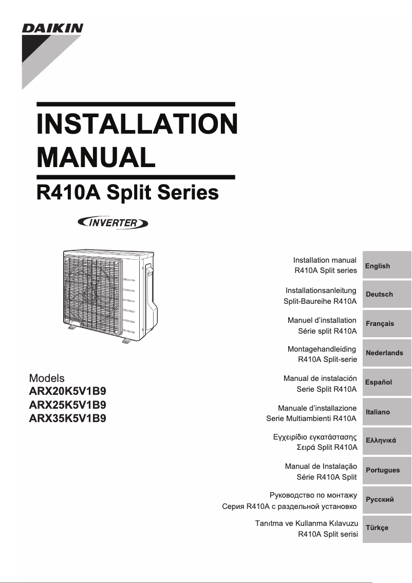 Página 1 del manual Manual de usuario Daikin ARX20K2V1B