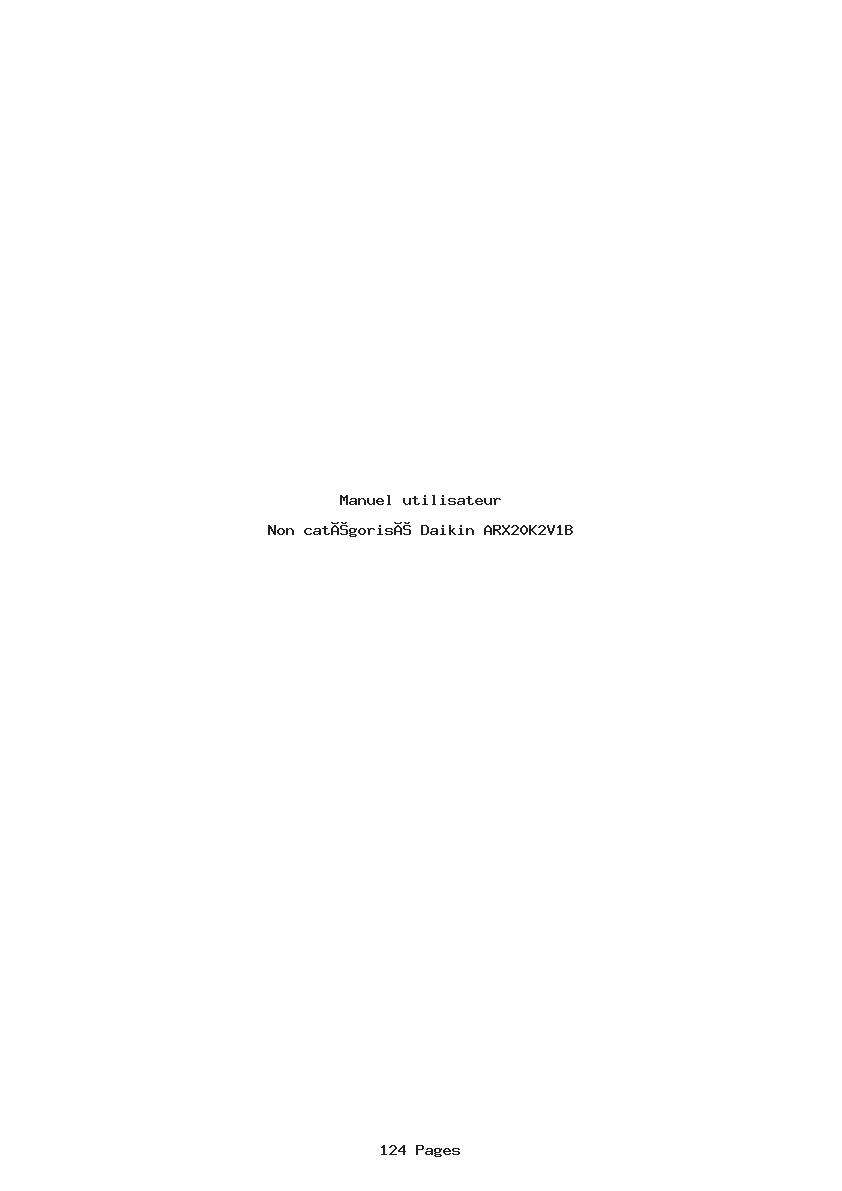 Page 1 de la notice Manuel utilisateur Daikin ARX20K2V1B