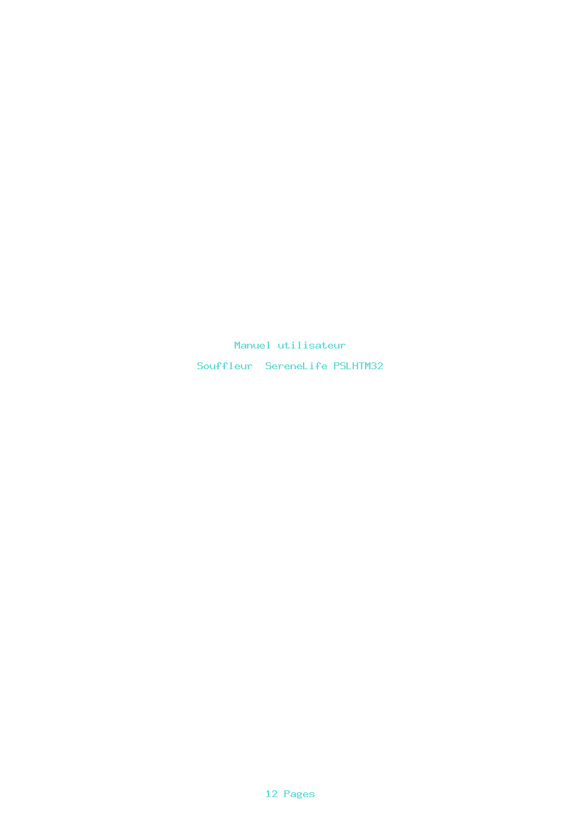 Page 1 de la notice Manuel utilisateur SereneLife PSLHTM32