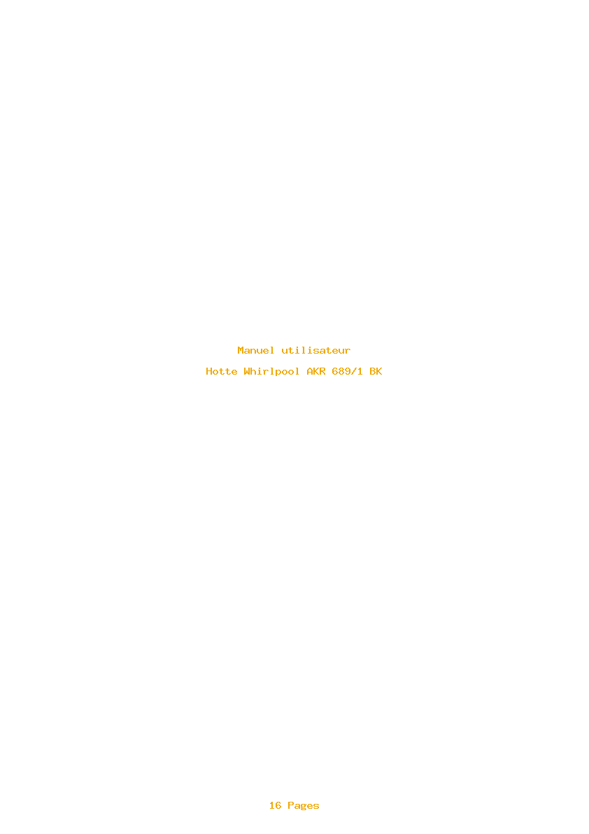 Page 1 de la notice Manuel utilisateur Whirlpool AKR 689/1 BK