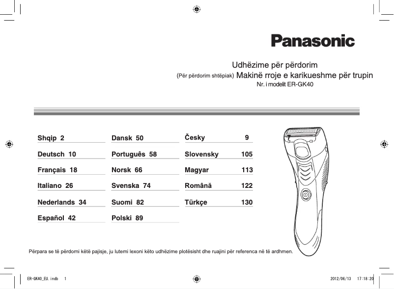 Page 1 de la notice Manuel utilisateur Panasonic ER-GK40