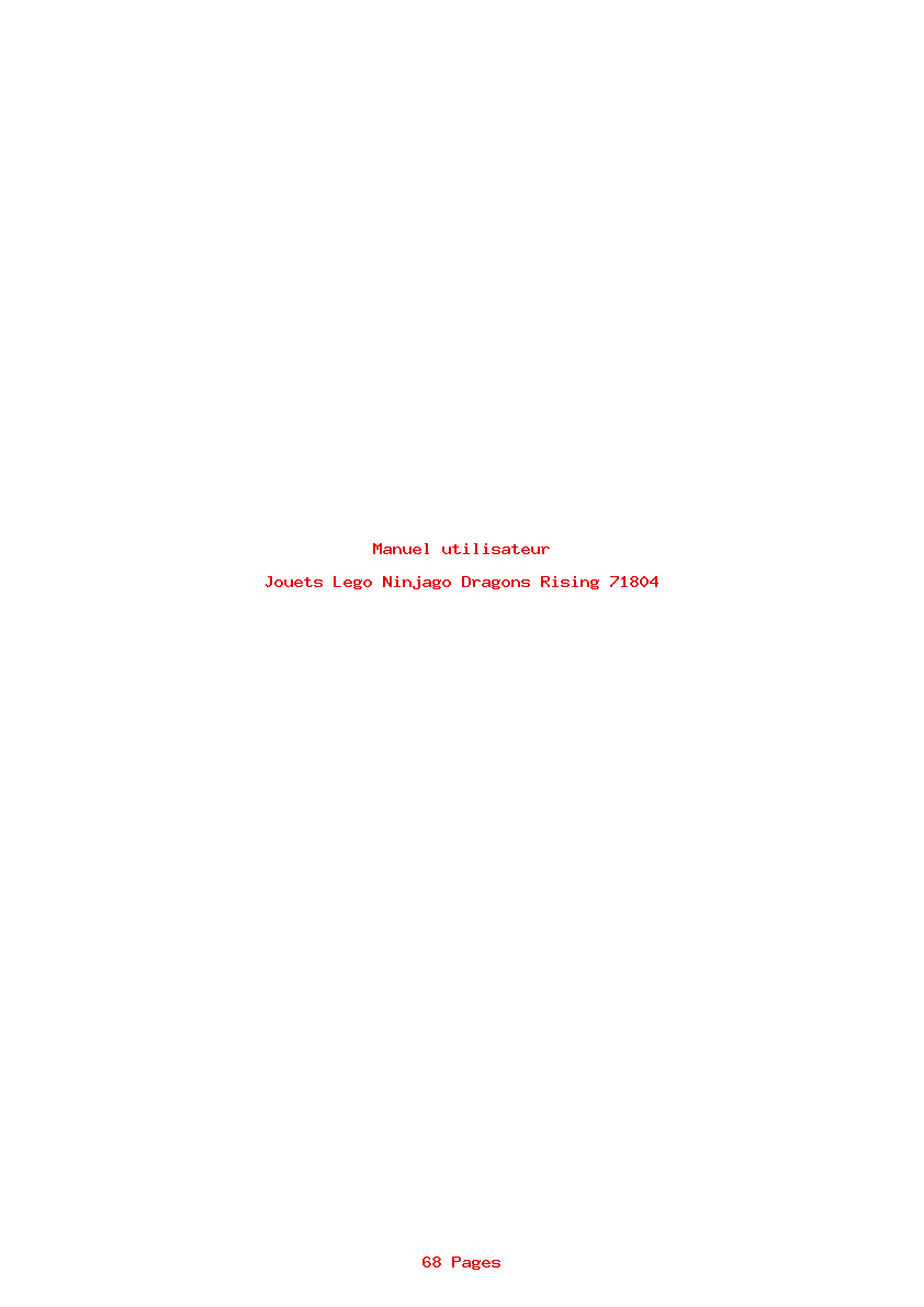 Page 1 de la notice Manuel utilisateur Lego Ninjago Dragons Rising 71804