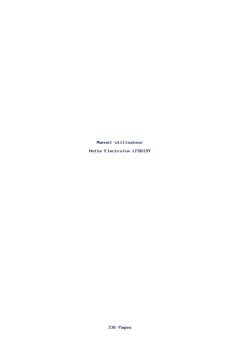 Page 1 de la notice Manuel utilisateur Electrolux LFD619Y