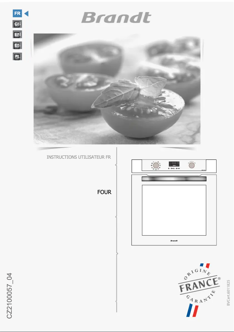 Page 1 de la notice Manuel utilisateur Brandt BXP2337X