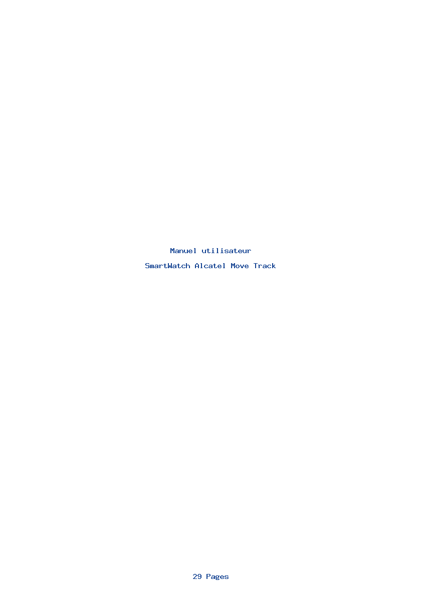 Page 1 de la notice Manuel utilisateur Alcatel Move Track