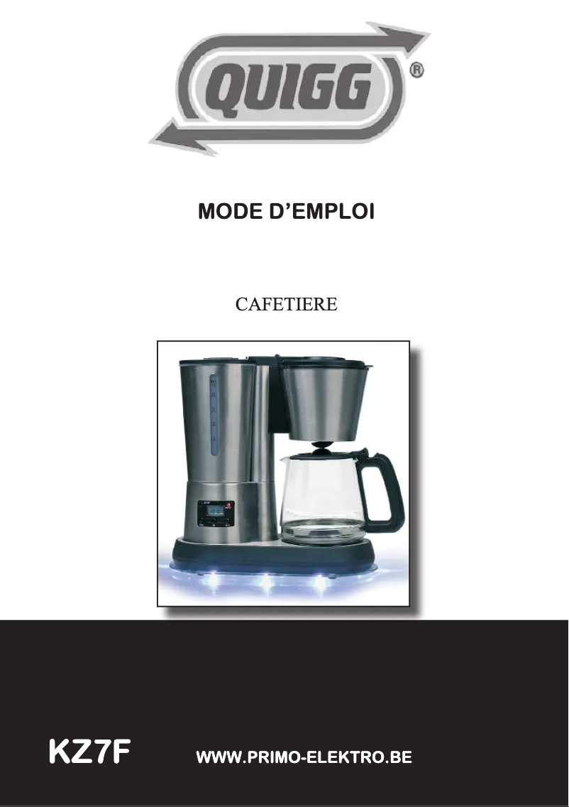 Page 1 de la notice Manuel utilisateur Quigg KZ7F