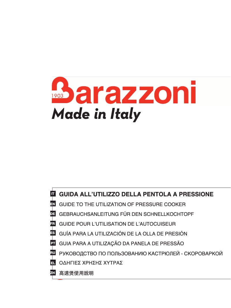 Page 1 de la notice Manuel utilisateur Barazzoni 526045005080
