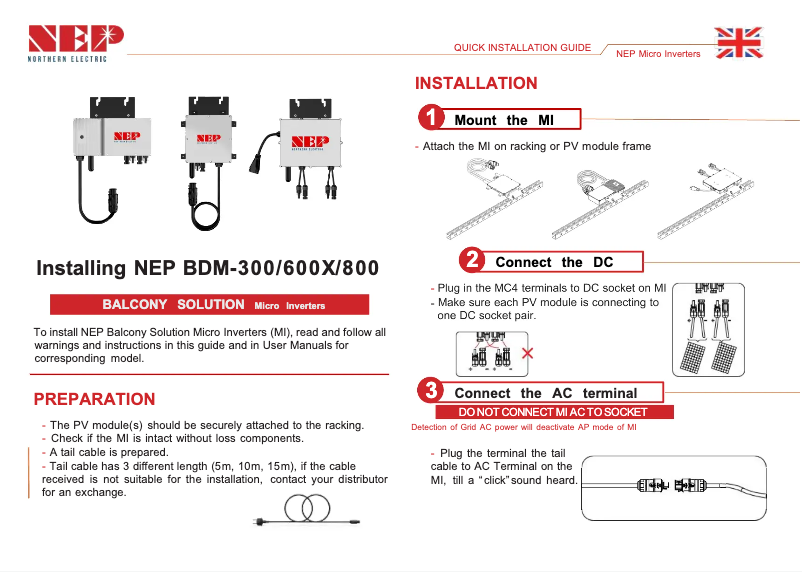 Página 1 del manual Manual de usuario NEP BDM-300
