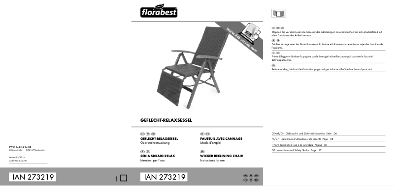 Page 1 de la notice Manuel utilisateur Florabest IAN 273219