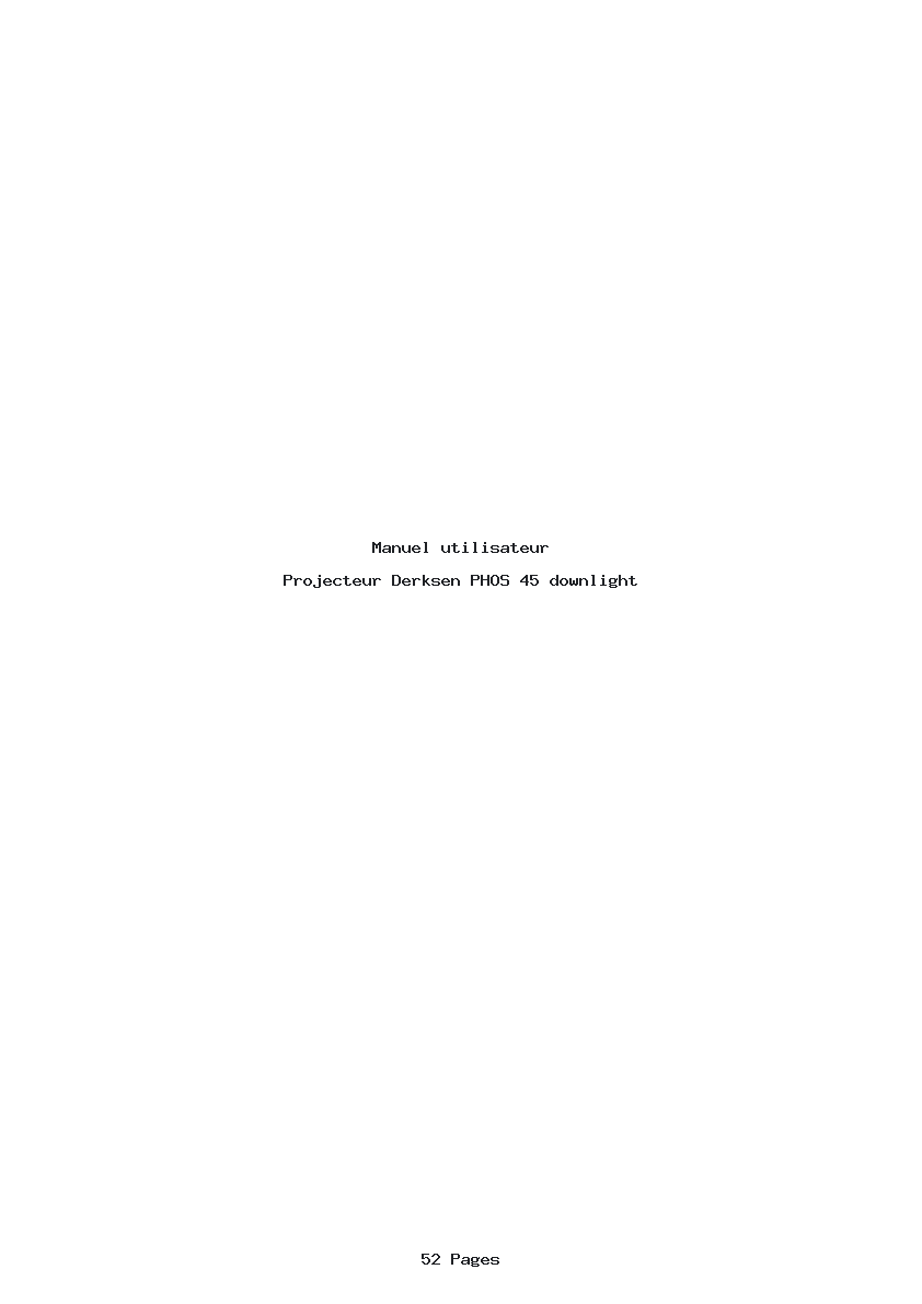 Page 1 de la notice Manuel utilisateur Derksen PHOS 45 downlight