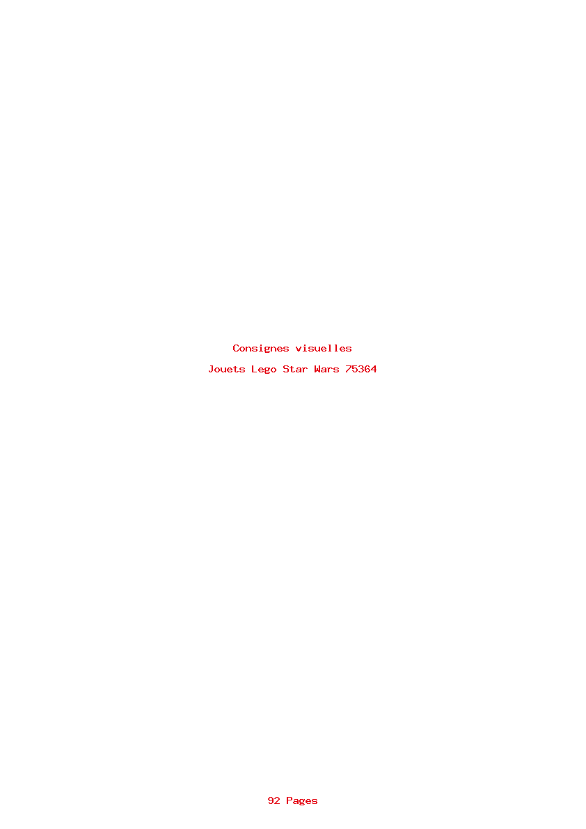 Page 1 de la notice Consignes visuelles Lego Star Wars 75364