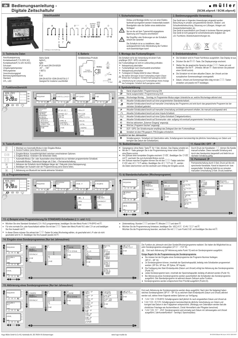 Page 1 de la notice Manuel utilisateur Müller SC 98.10 pro4