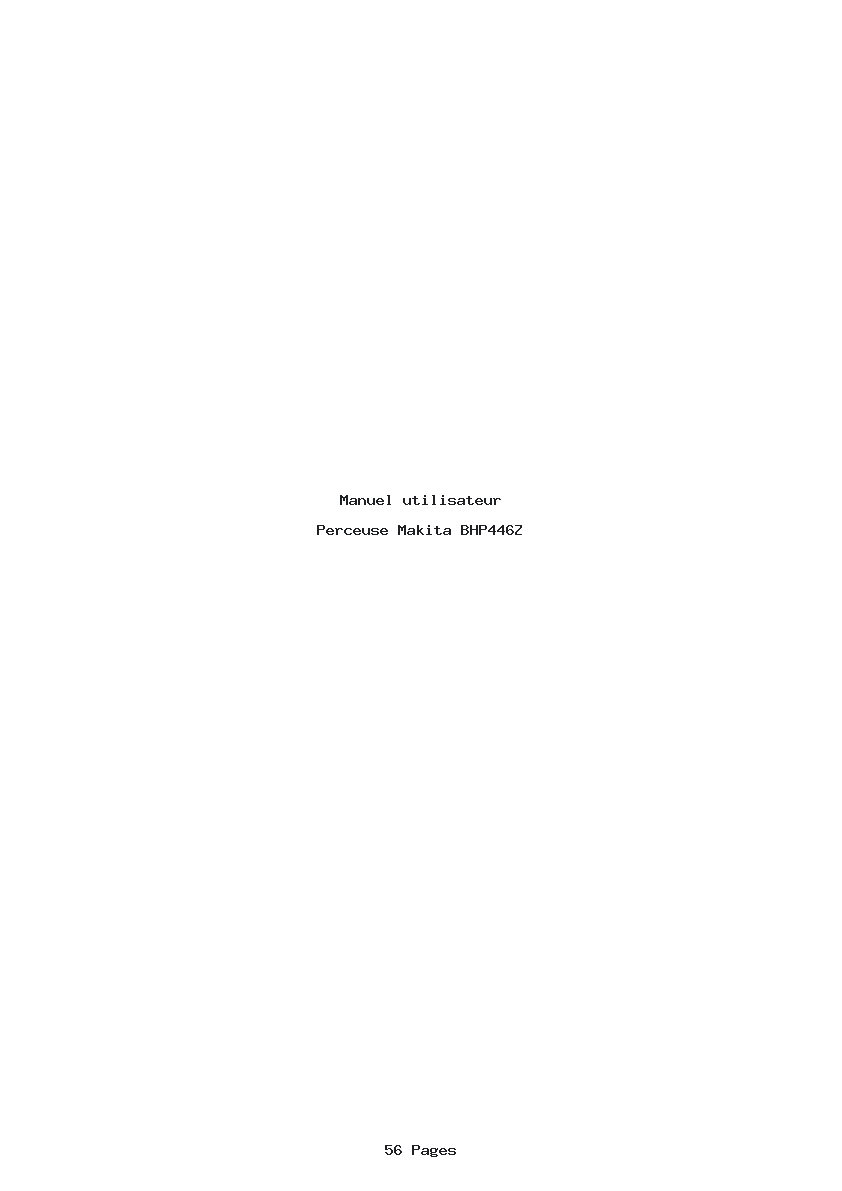 Page 1 de la notice Manuel utilisateur Makita BHP446Z