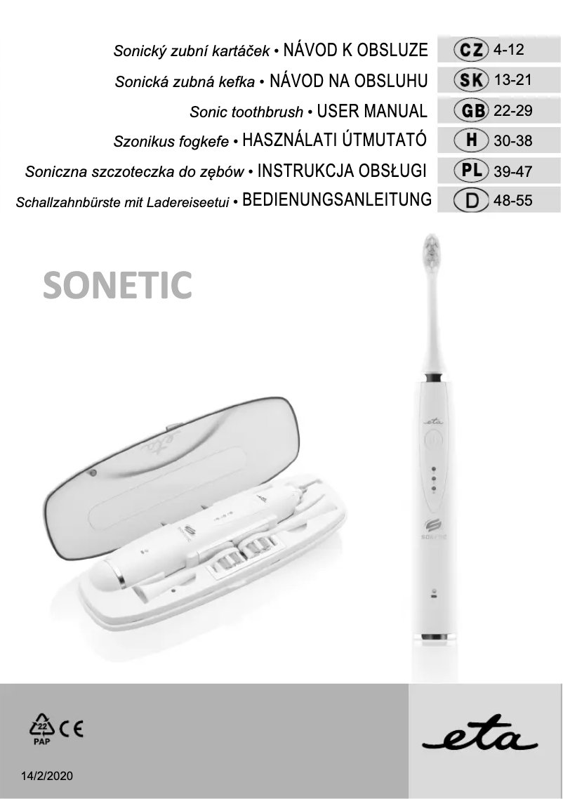 Page 1 de la notice Manuel utilisateur Eta Sonetic 4707 90000